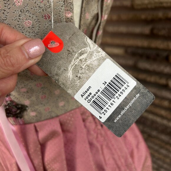 Stockerpoint Alison Pink Corset Tyrol Dirndl Oktorfest NWT Size 34 - Picture 12 of 13